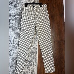 Zara White & Black Checkered Pants size large